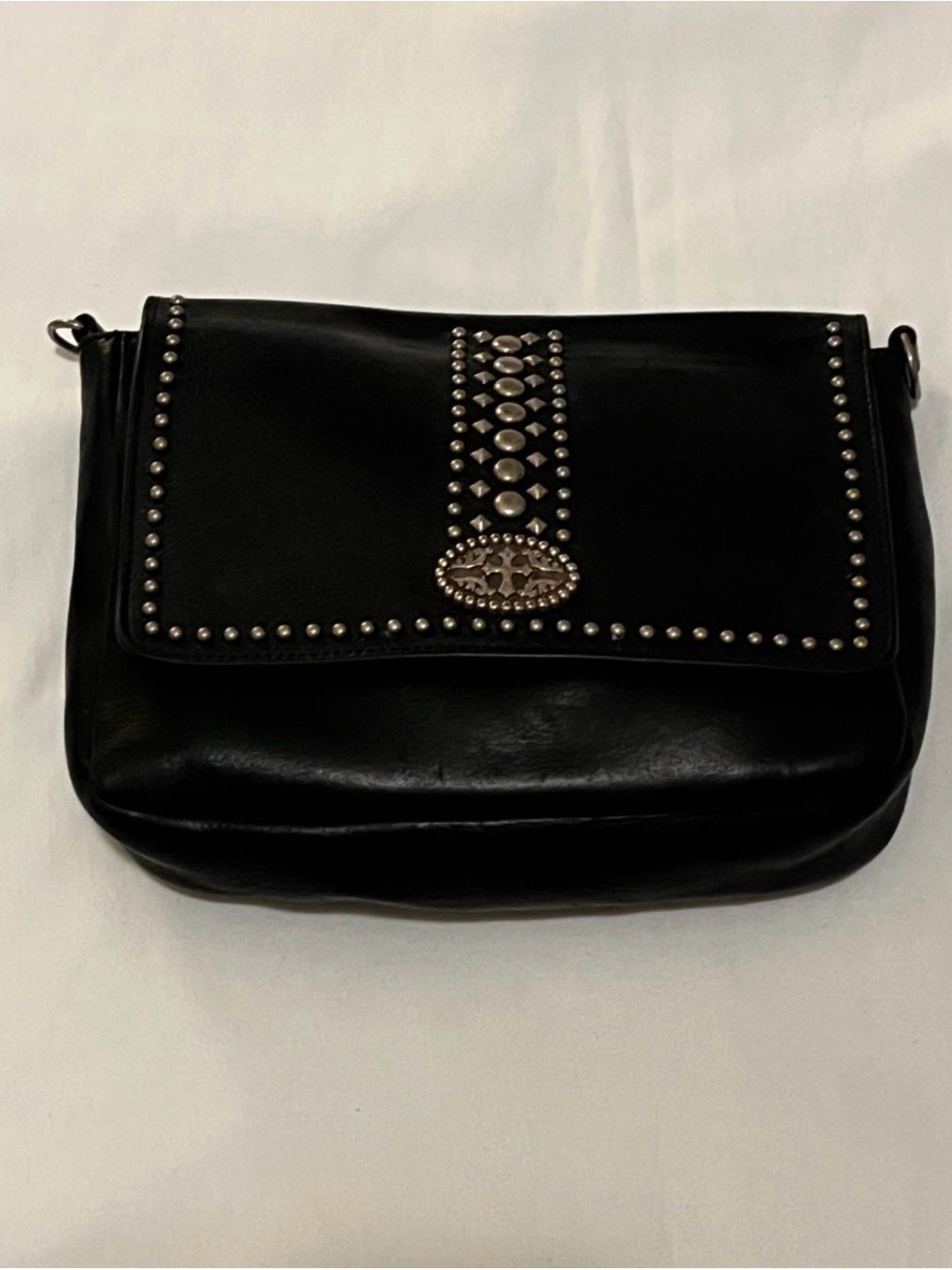Black Studded Crossbody Bag - Unbranded Elegant Leather Look
